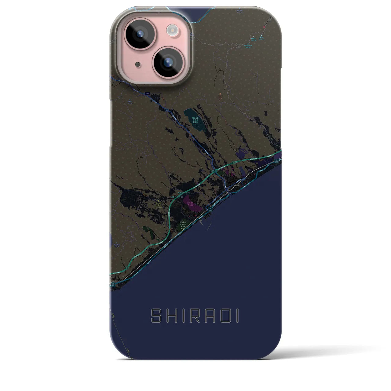 【白老(北海道)】地図柄iPhoneケース(バックカバータイプ)