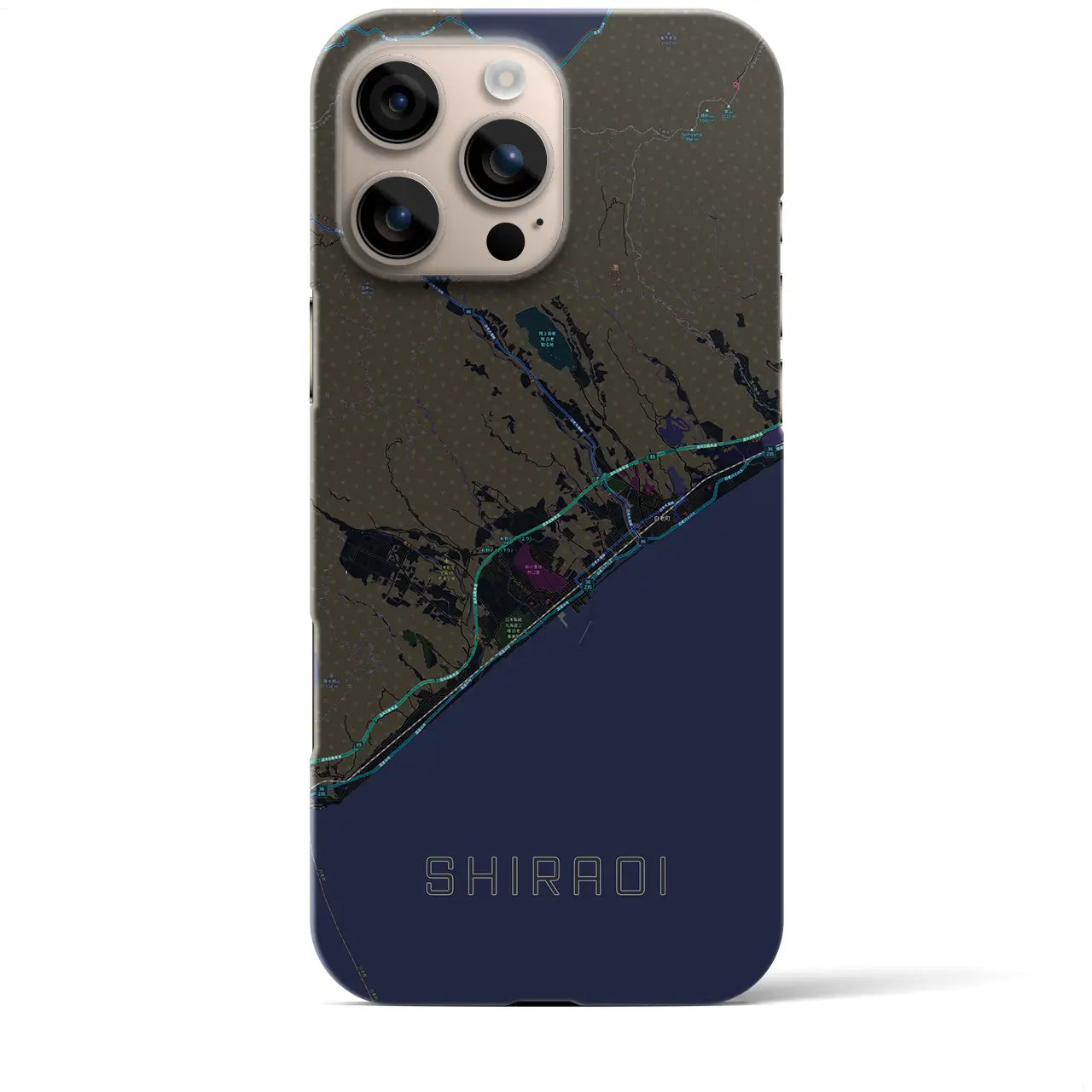 【白老(北海道)】地図柄iPhoneケース(バックカバータイプ)