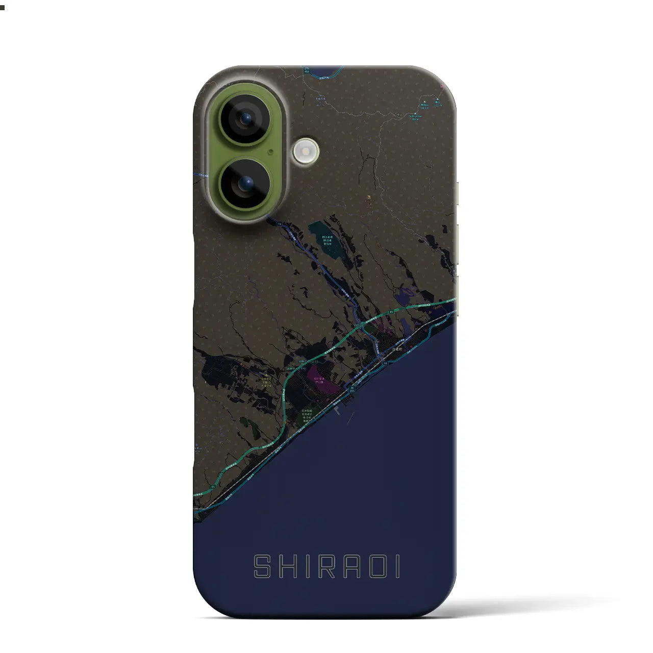 【白老(北海道)】地図柄iPhoneケース(バックカバータイプ)