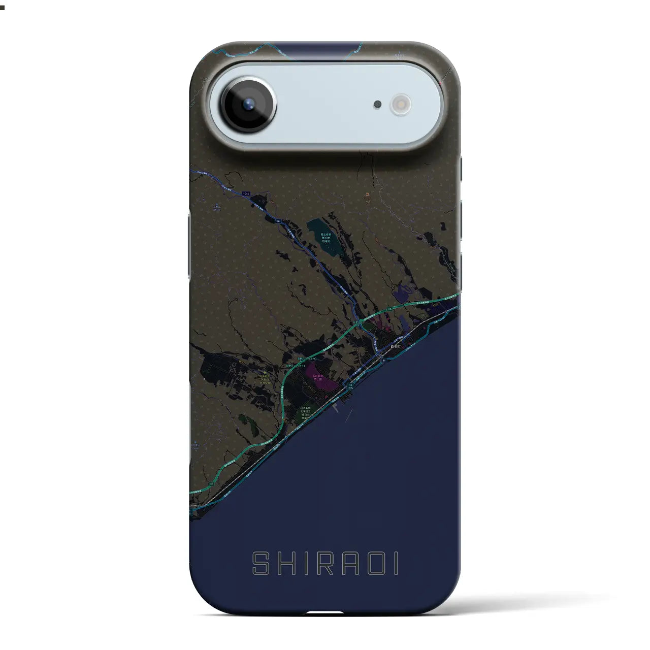 【白老(北海道)】地図柄iPhoneケース(バックカバータイプ)