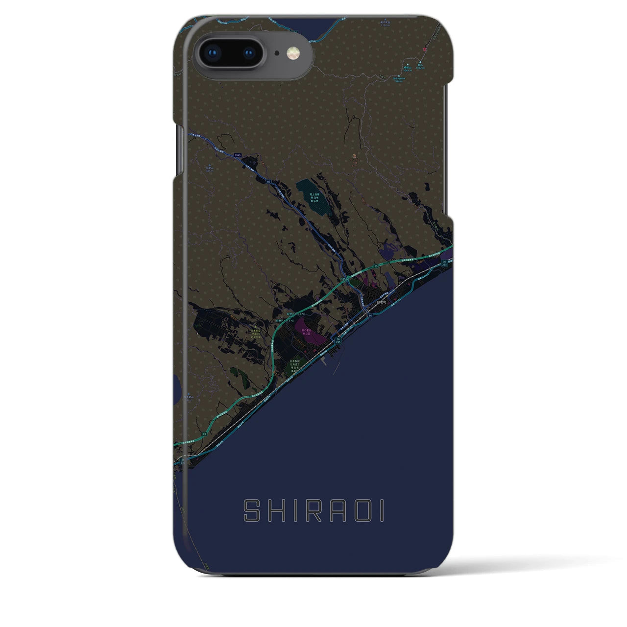 【白老(北海道)】地図柄iPhoneケース(バックカバータイプ)