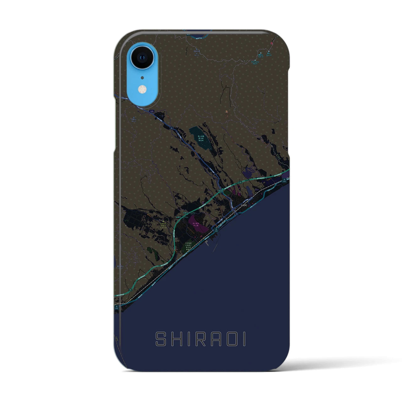 【白老(北海道)】地図柄iPhoneケース(バックカバータイプ)