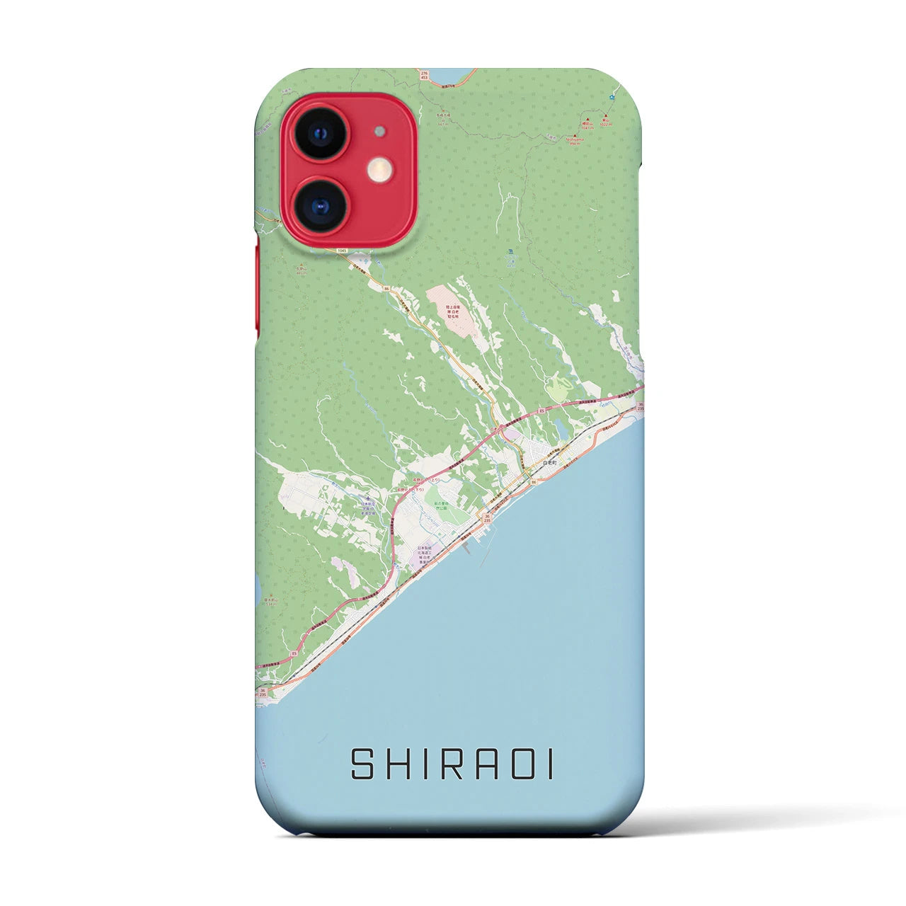 【白老(北海道)】地図柄iPhoneケース(バックカバータイプ)
