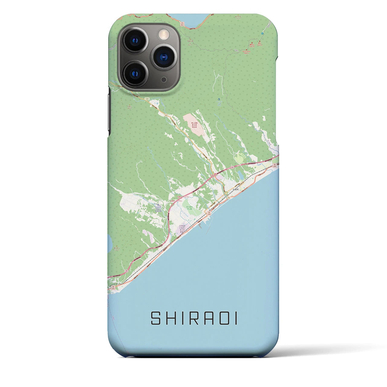 【白老(北海道)】地図柄iPhoneケース(バックカバータイプ)