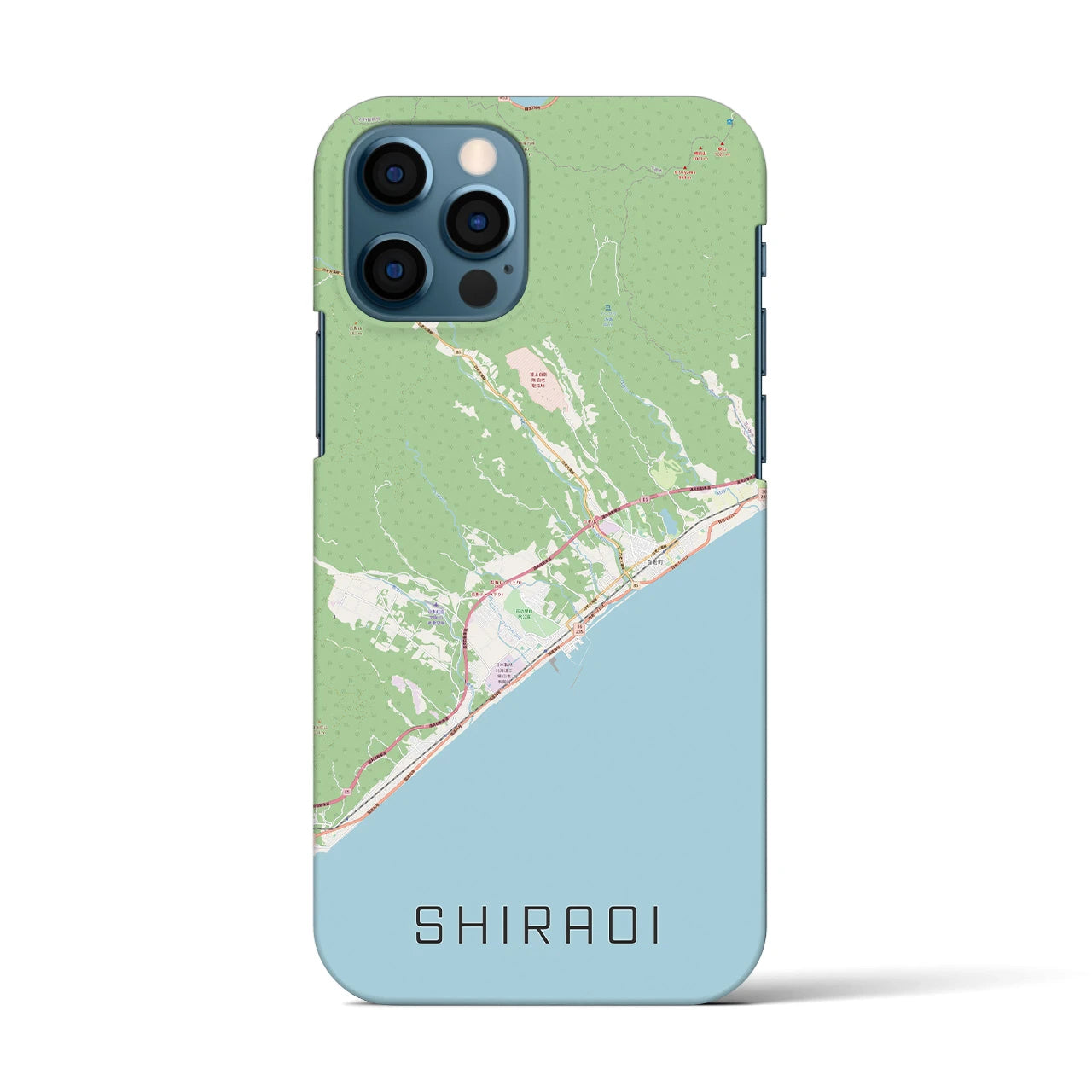 【白老(北海道)】地図柄iPhoneケース(バックカバータイプ)