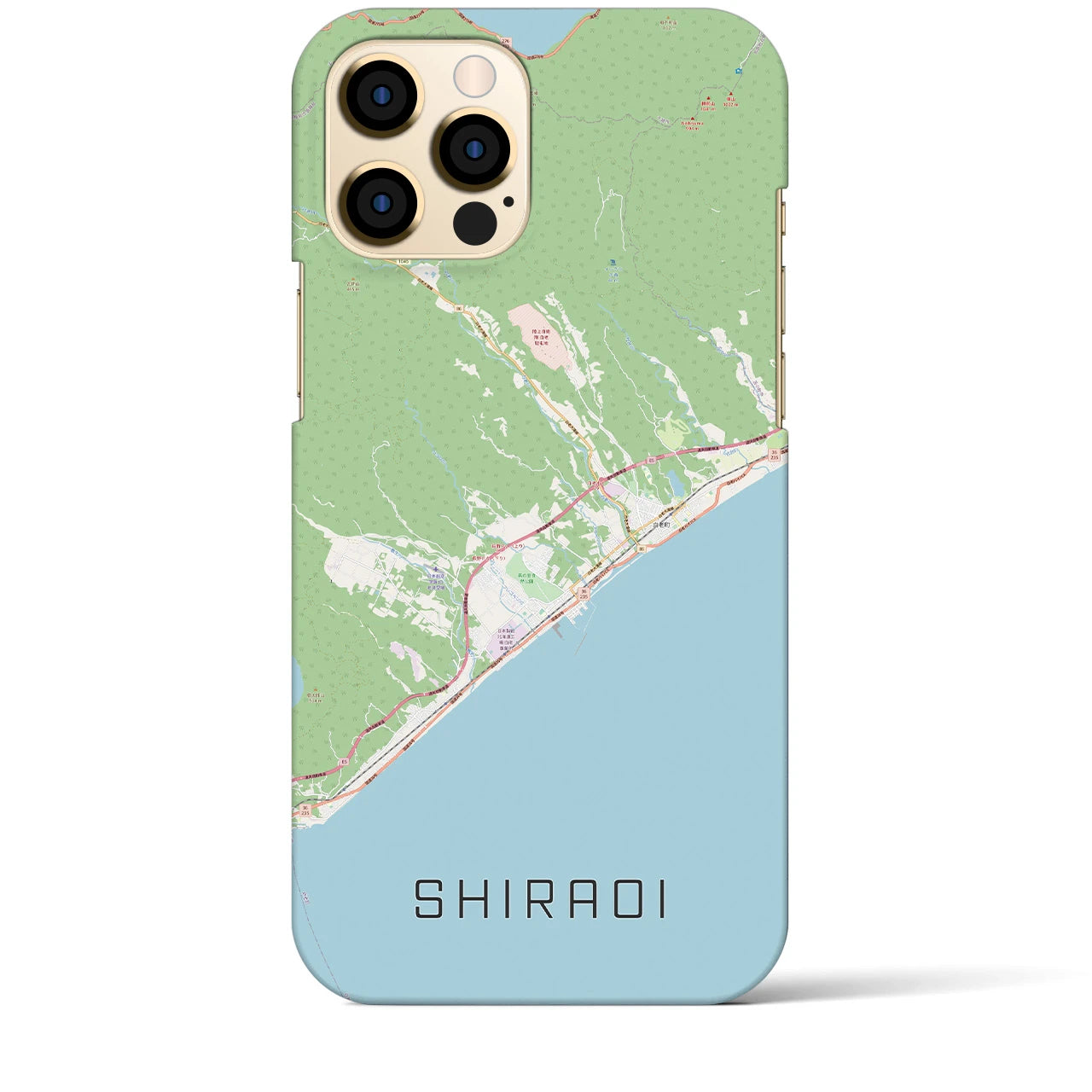 【白老(北海道)】地図柄iPhoneケース(バックカバータイプ)