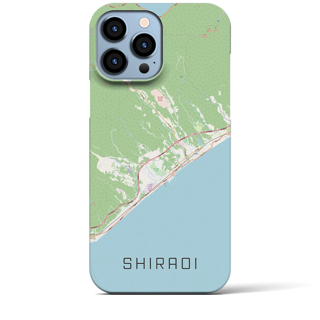 【白老(北海道)】地図柄iPhoneケース(バックカバータイプ)