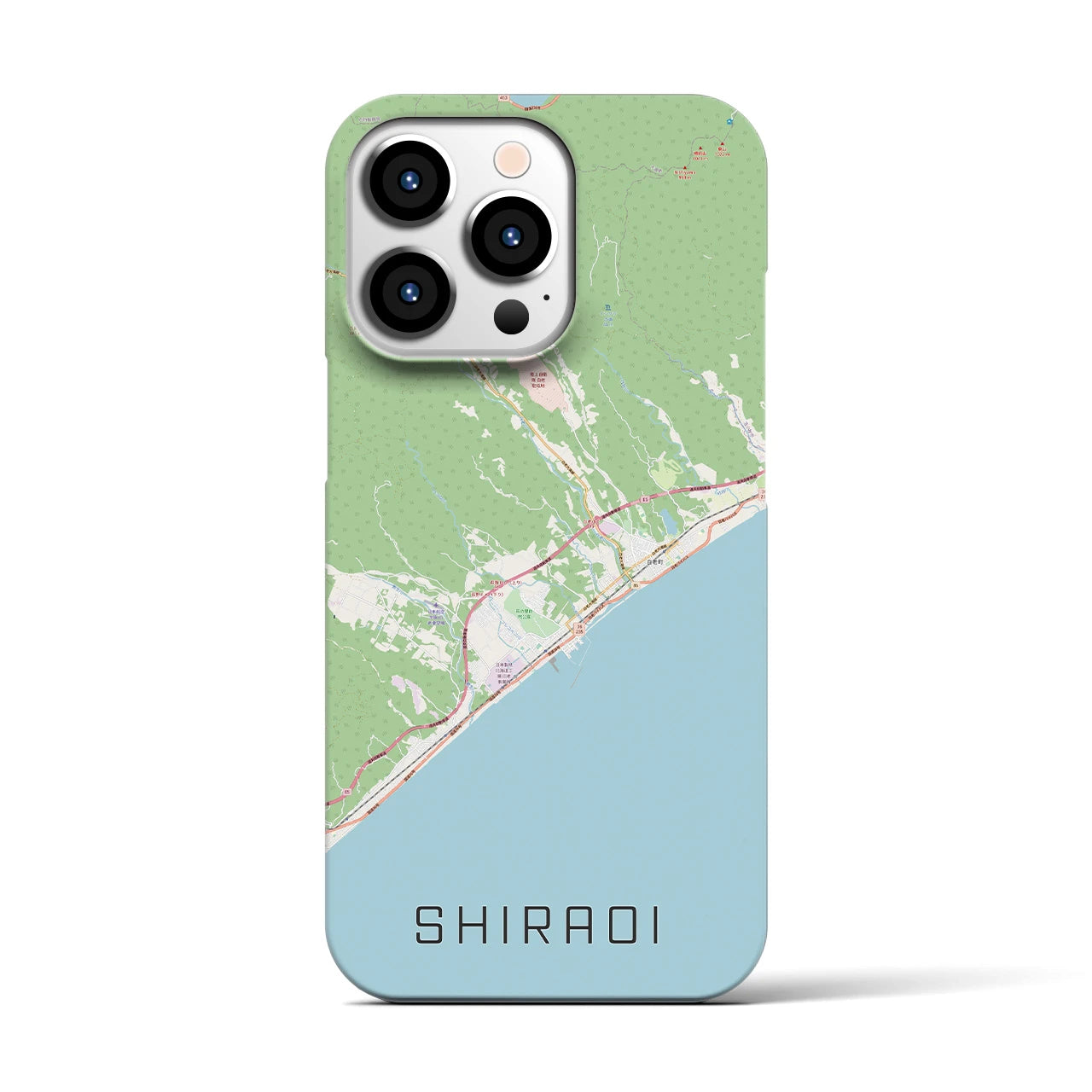 【白老(北海道)】地図柄iPhoneケース(バックカバータイプ)