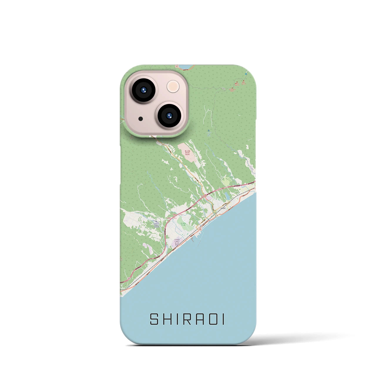 【白老(北海道)】地図柄iPhoneケース(バックカバータイプ)