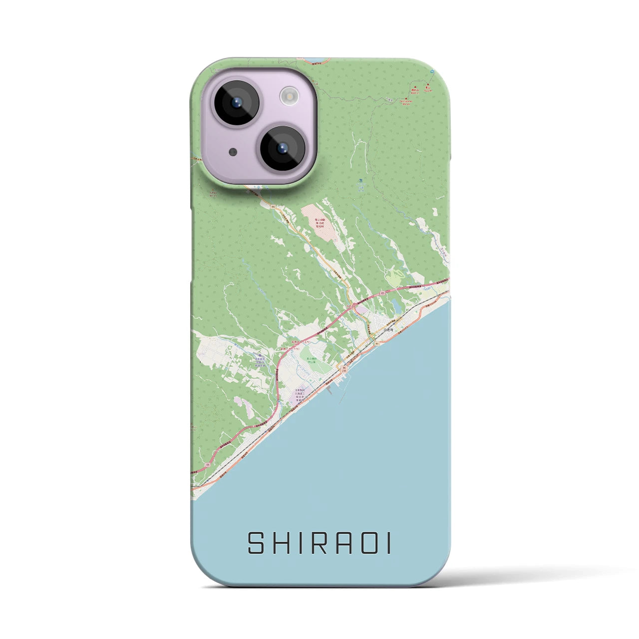 【白老(北海道)】地図柄iPhoneケース(バックカバータイプ)