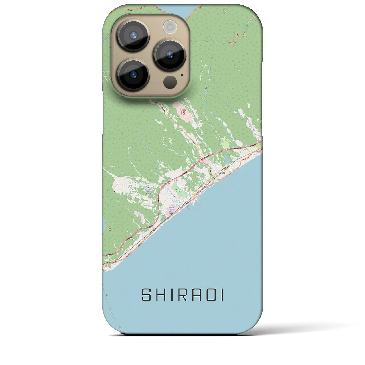 【白老(北海道)】地図柄iPhoneケース(バックカバータイプ)