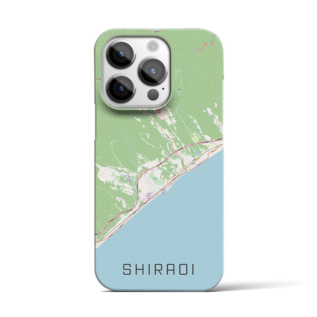 【白老(北海道)】地図柄iPhoneケース(バックカバータイプ)