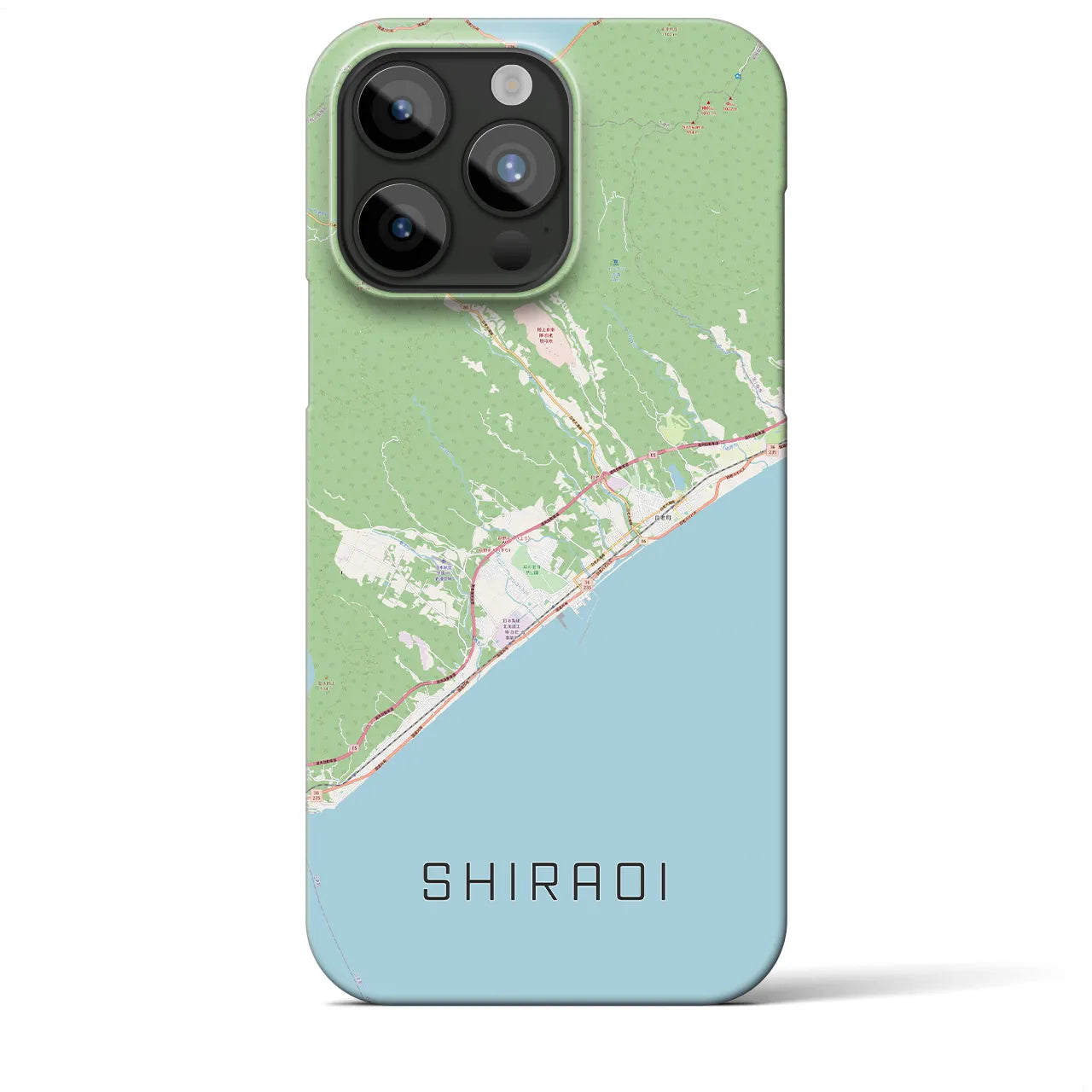 【白老(北海道)】地図柄iPhoneケース(バックカバータイプ)