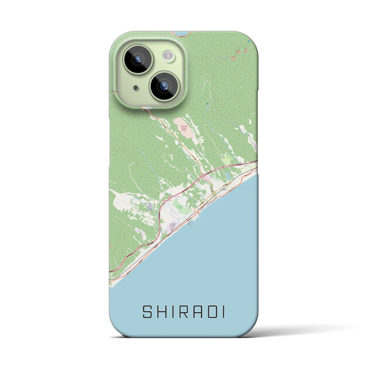 【白老(北海道)】地図柄iPhoneケース(バックカバータイプ)