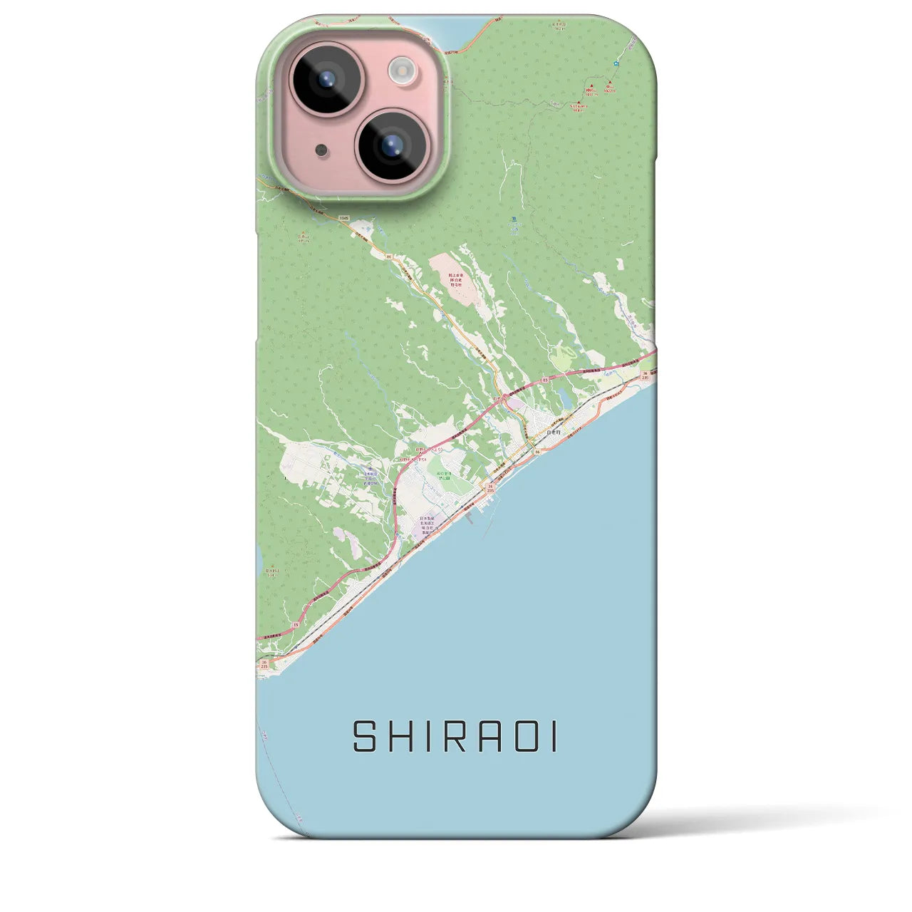 【白老(北海道)】地図柄iPhoneケース(バックカバータイプ)