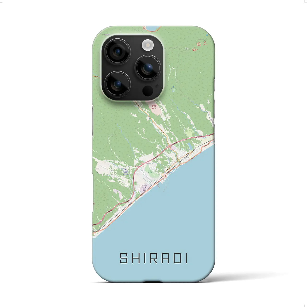 【白老(北海道)】地図柄iPhoneケース(バックカバータイプ)