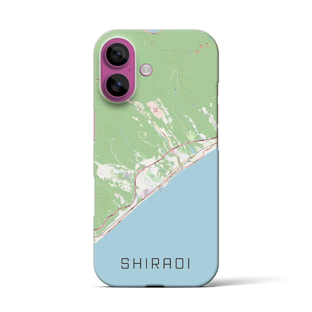 【白老(北海道)】地図柄iPhoneケース(バックカバータイプ)