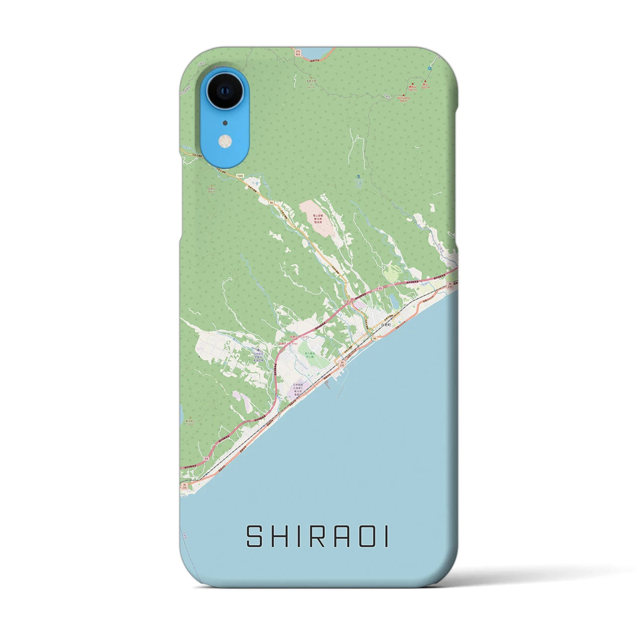 【白老(北海道)】地図柄iPhoneケース(バックカバータイプ)