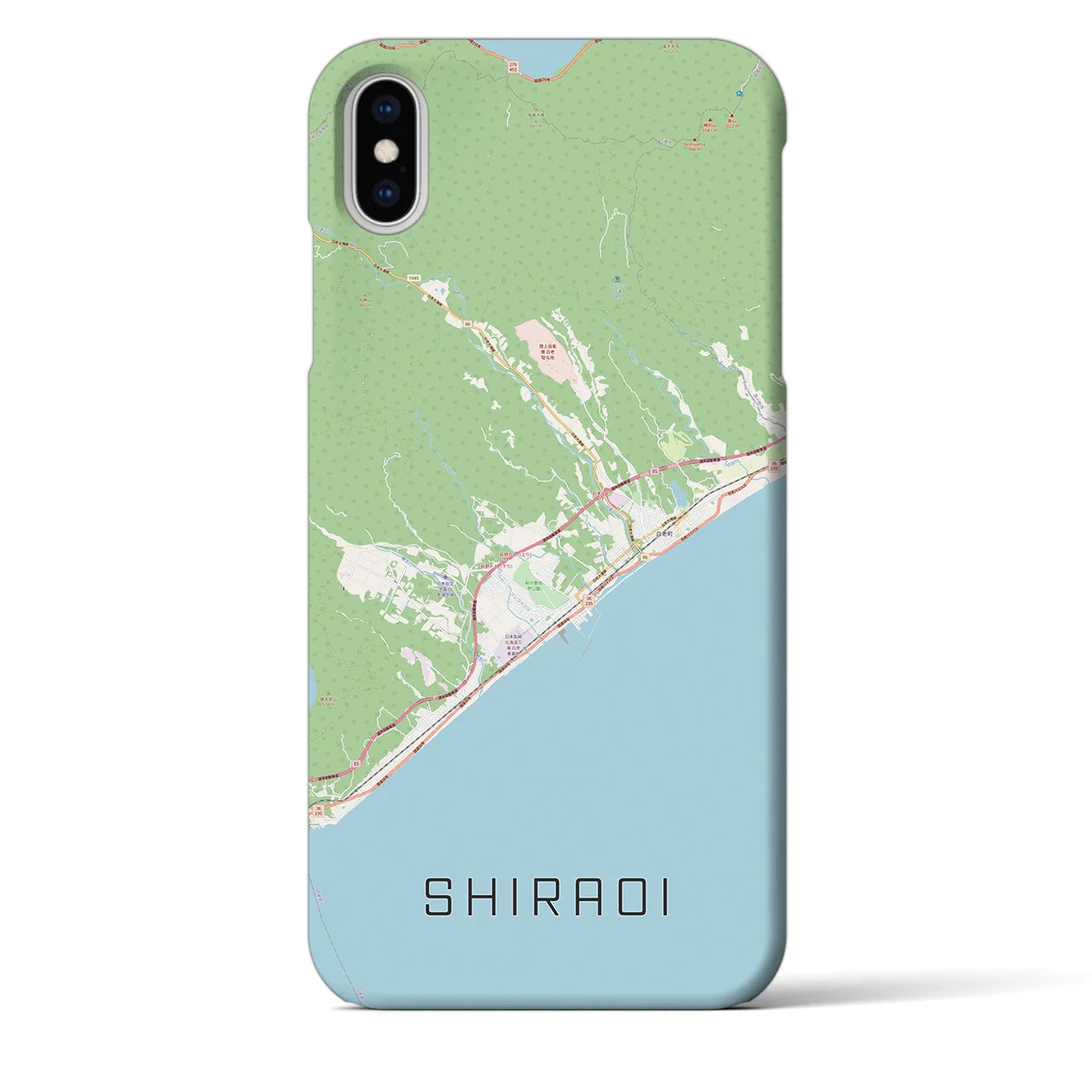 【白老(北海道)】地図柄iPhoneケース(バックカバータイプ)