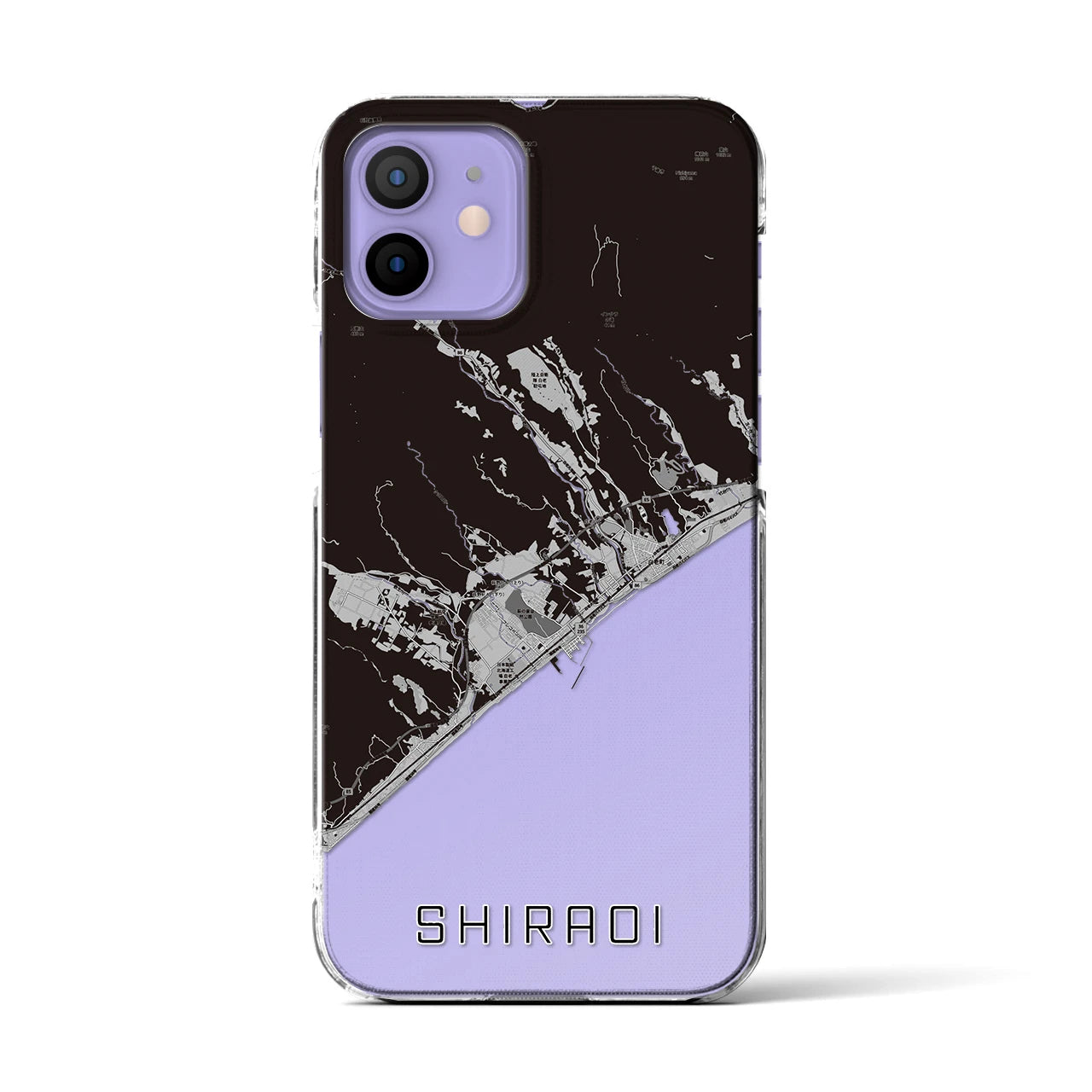【白老(北海道)】地図柄iPhoneケース(クリアタイプ)