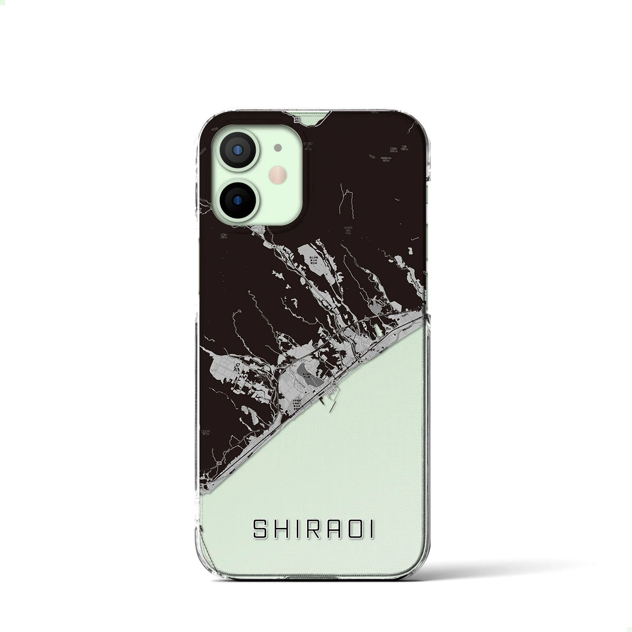 【白老(北海道)】地図柄iPhoneケース(クリアタイプ)