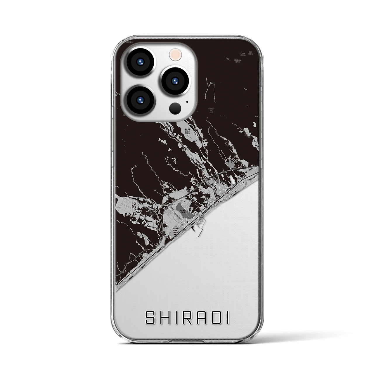 【白老(北海道)】地図柄iPhoneケース(クリアタイプ)