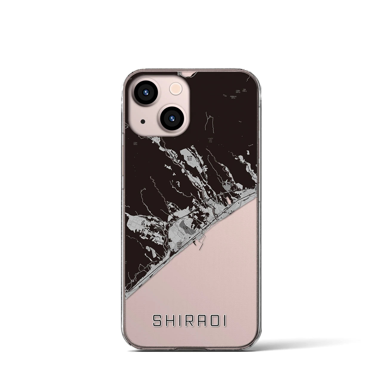 【白老(北海道)】地図柄iPhoneケース(クリアタイプ)