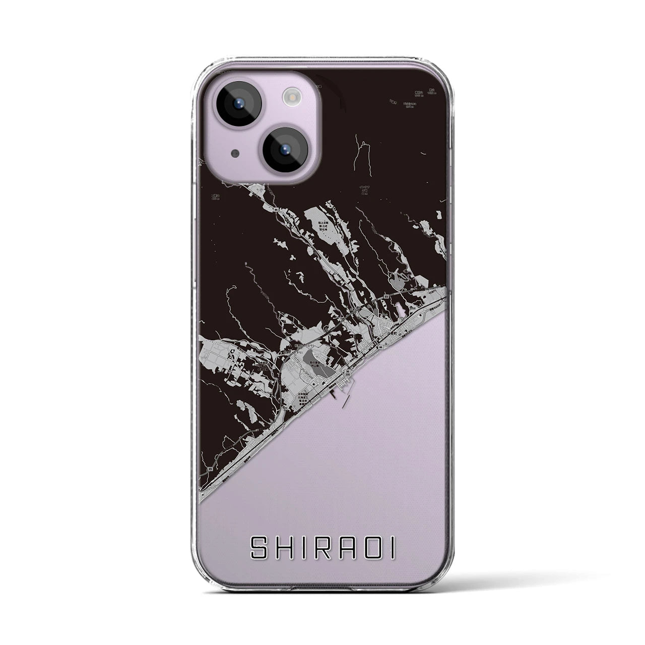 【白老(北海道)】地図柄iPhoneケース(クリアタイプ)