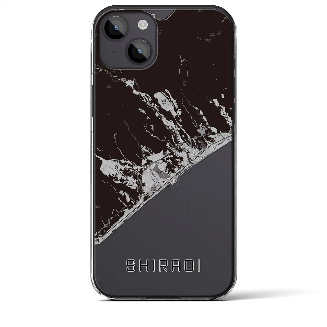 【白老(北海道)】地図柄iPhoneケース(クリアタイプ)