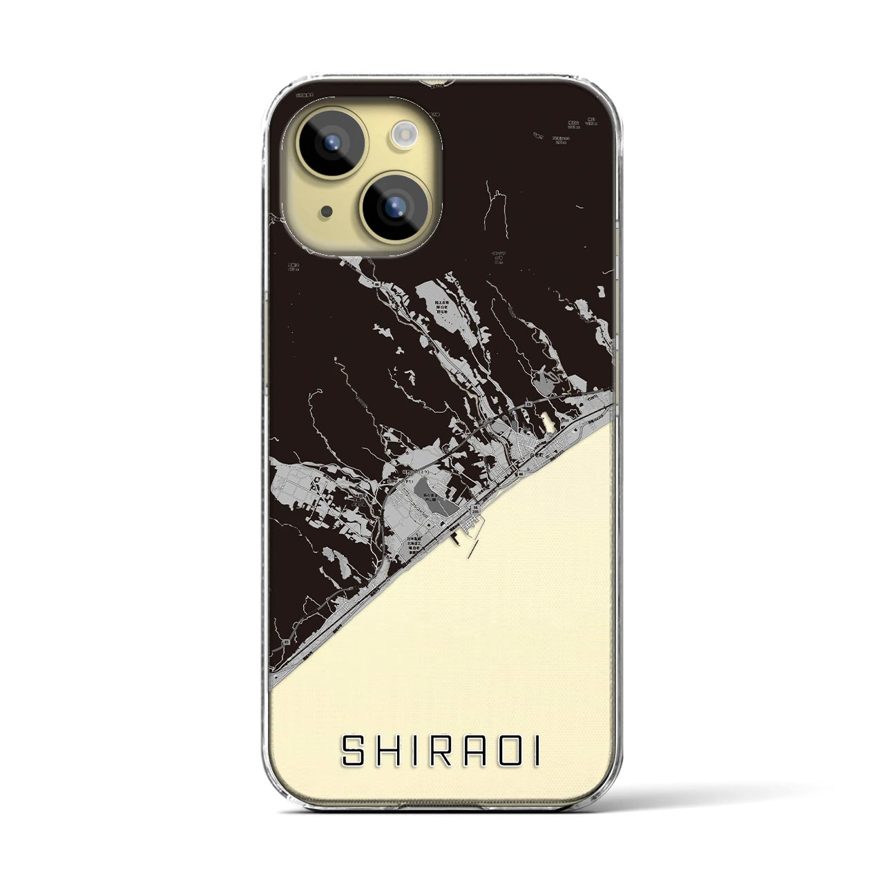 【白老(北海道)】地図柄iPhoneケース(クリアタイプ)