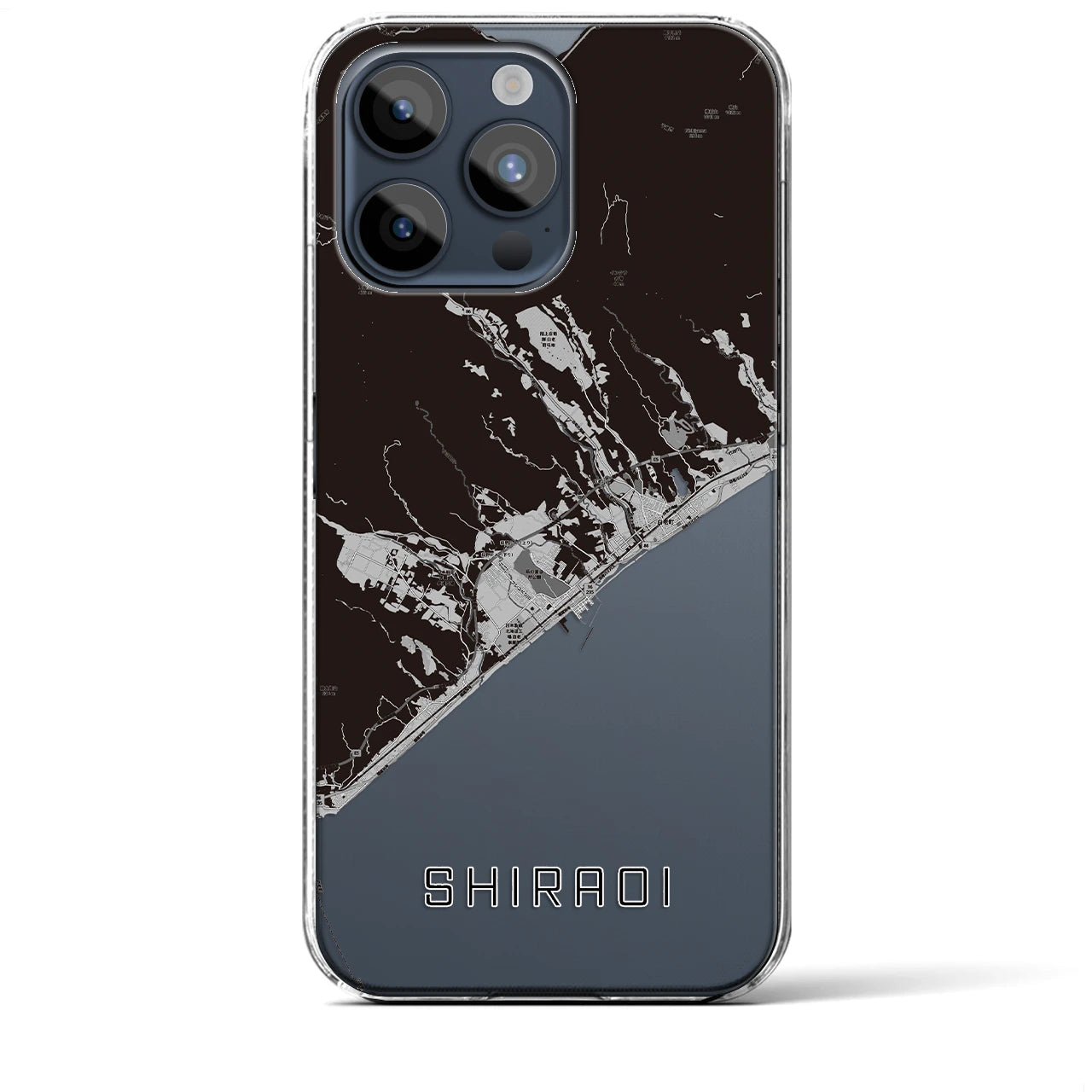 【白老(北海道)】地図柄iPhoneケース(クリアタイプ)