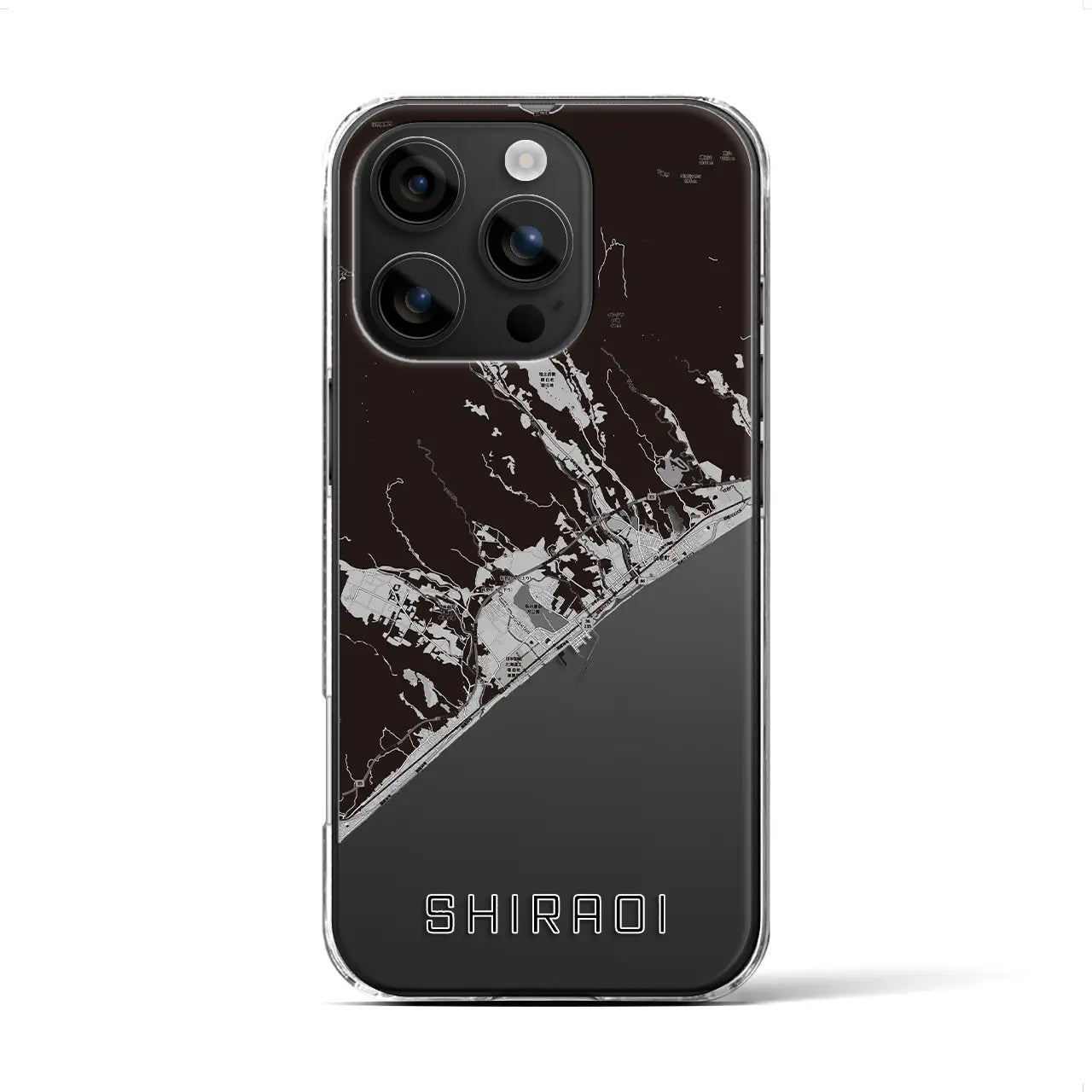【白老(北海道)】地図柄iPhoneケース(クリアタイプ)