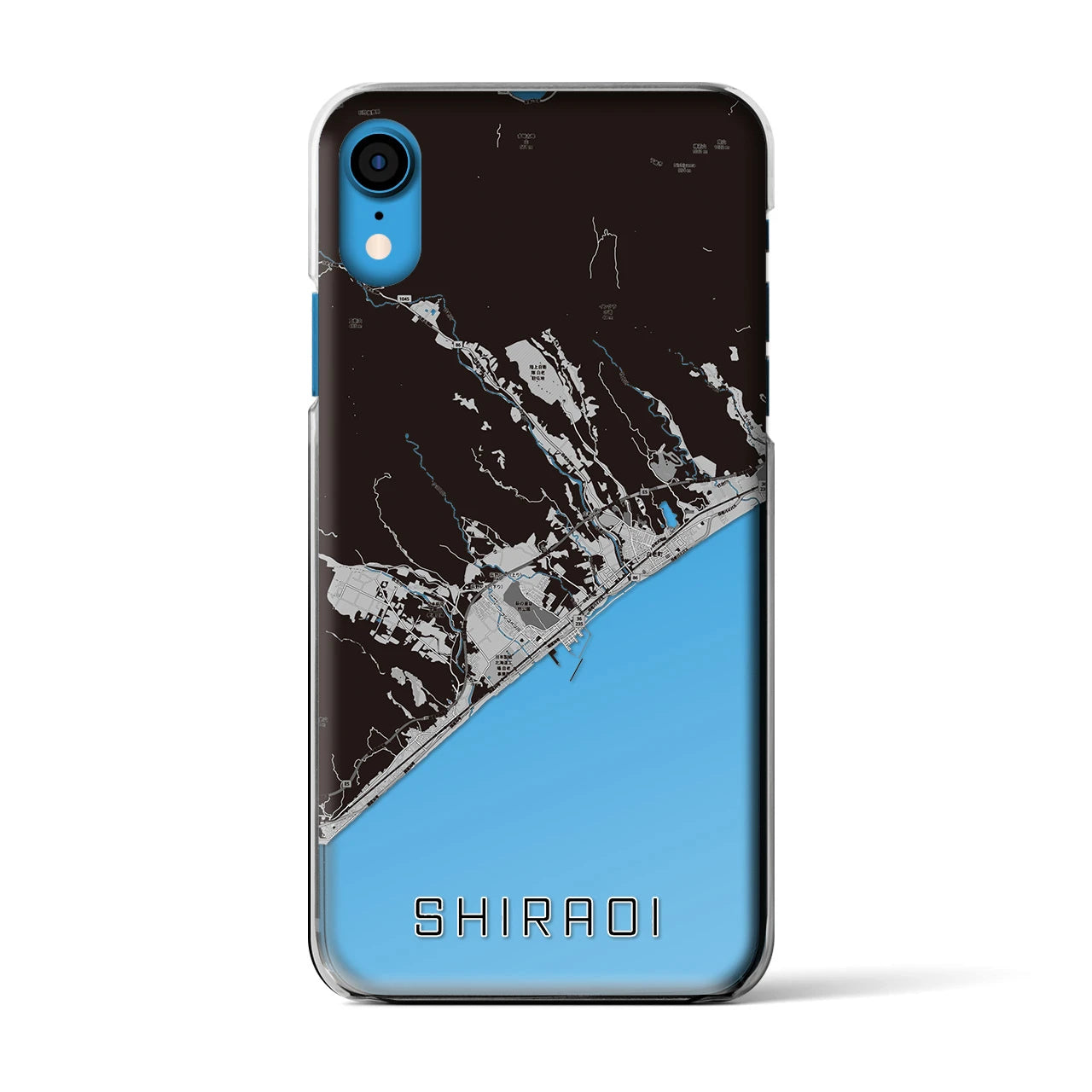 【白老(北海道)】地図柄iPhoneケース(クリアタイプ)