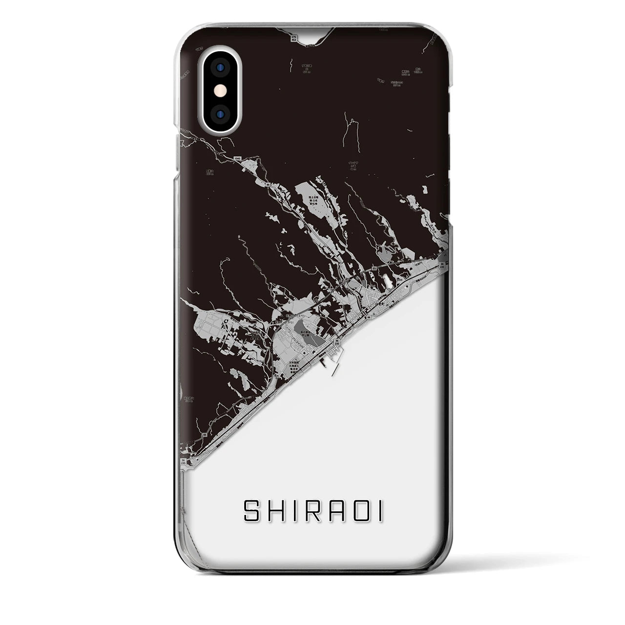 【白老(北海道)】地図柄iPhoneケース(クリアタイプ)