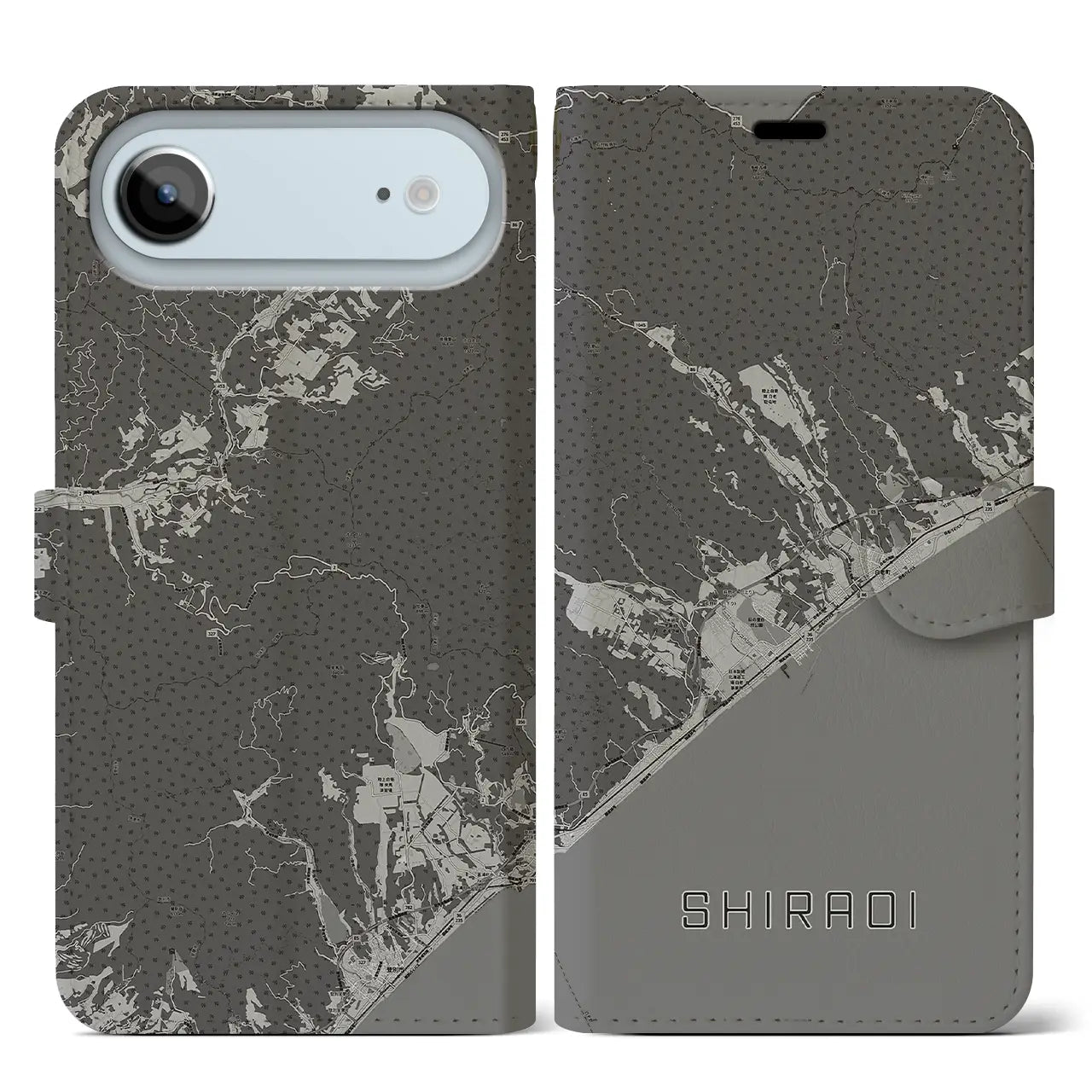 【白老(北海道)】地図柄iPhoneケース(手帳タイプ)