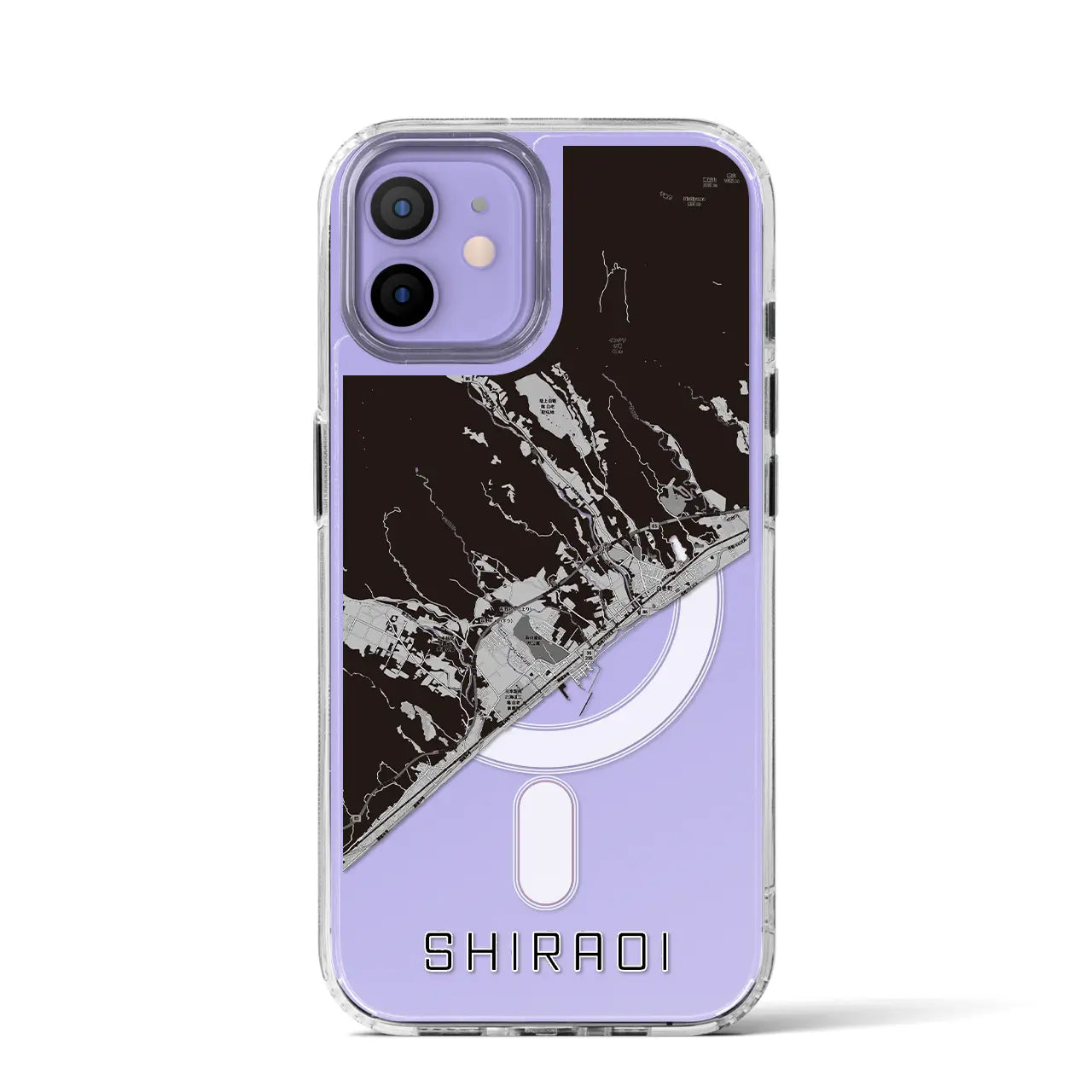 【白老(北海道)】地図柄iPhoneケース(MagSafeタイプ)