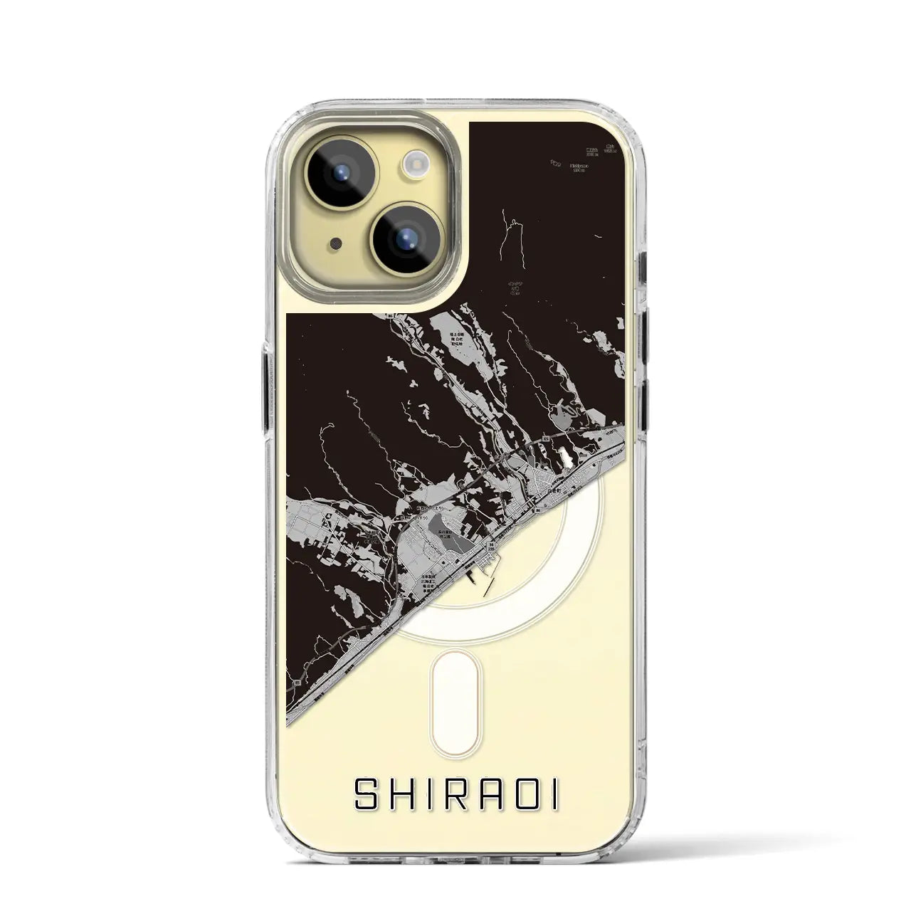 【白老(北海道)】地図柄iPhoneケース(MagSafeタイプ)