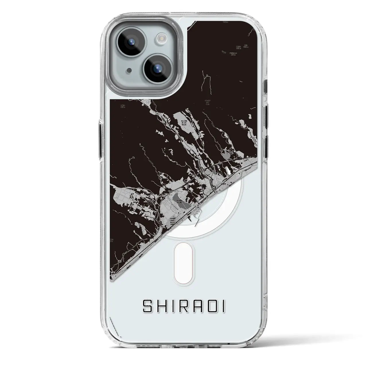 【白老(北海道)】地図柄iPhoneケース(MagSafeタイプ)