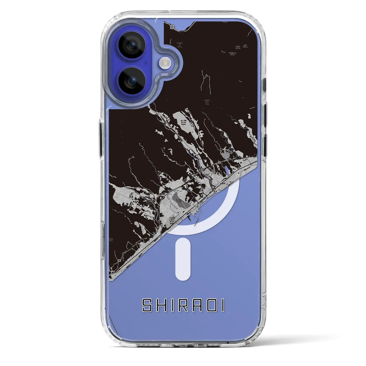 【白老(北海道)】地図柄iPhoneケース(MagSafeタイプ)