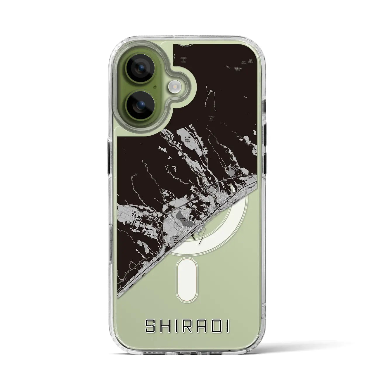 【白老(北海道)】地図柄iPhoneケース(MagSafeタイプ)