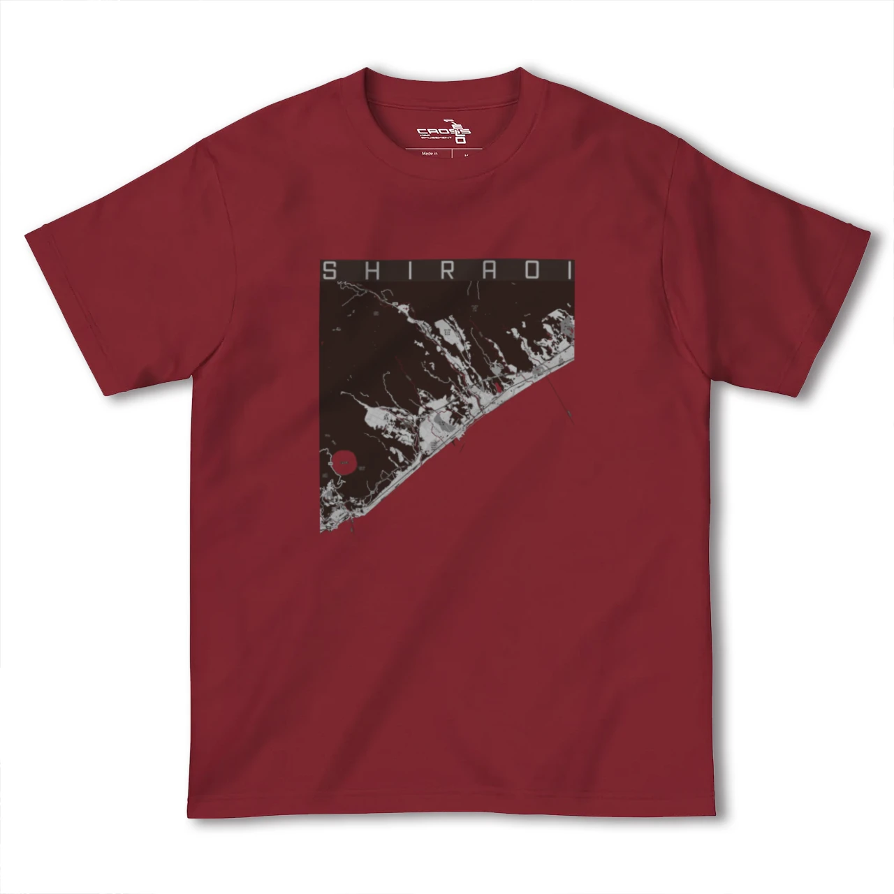 【白老(北海道)】地図柄ヘビーウェイトTシャツ