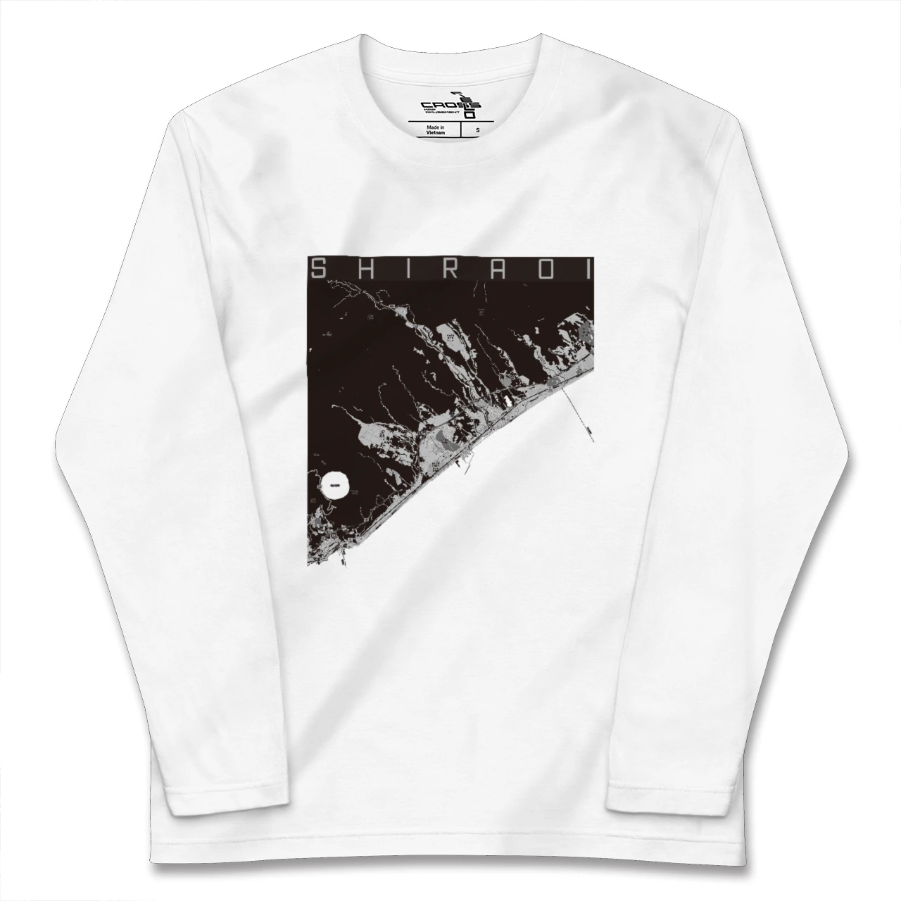【白老(北海道)】地図柄ロングスリーブTシャツ