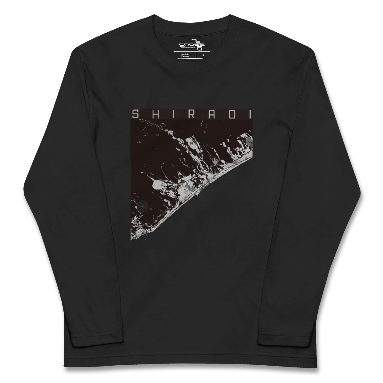 【白老(北海道)】地図柄ロングスリーブTシャツ