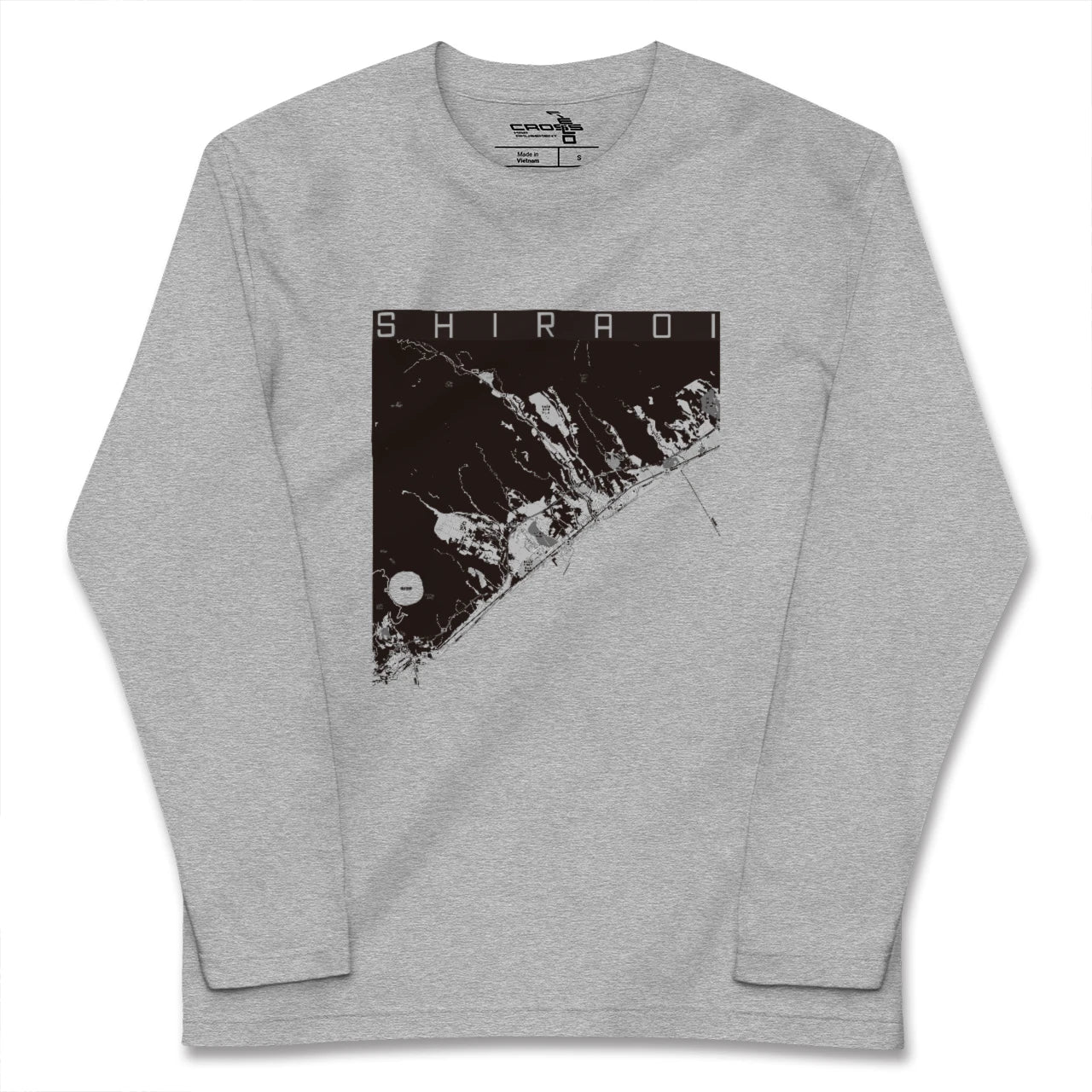【白老(北海道)】地図柄ロングスリーブTシャツ