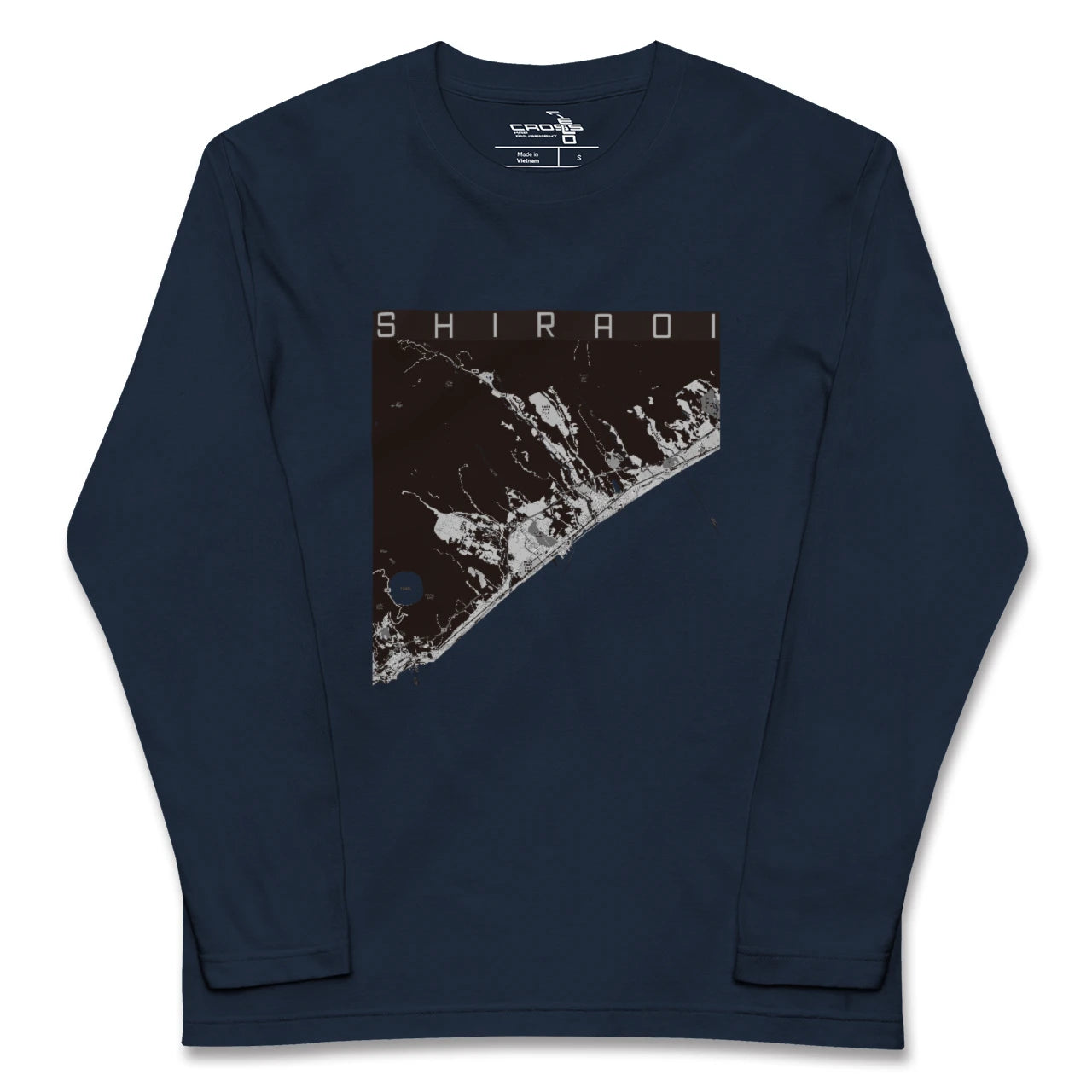 【白老(北海道)】地図柄ロングスリーブTシャツ
