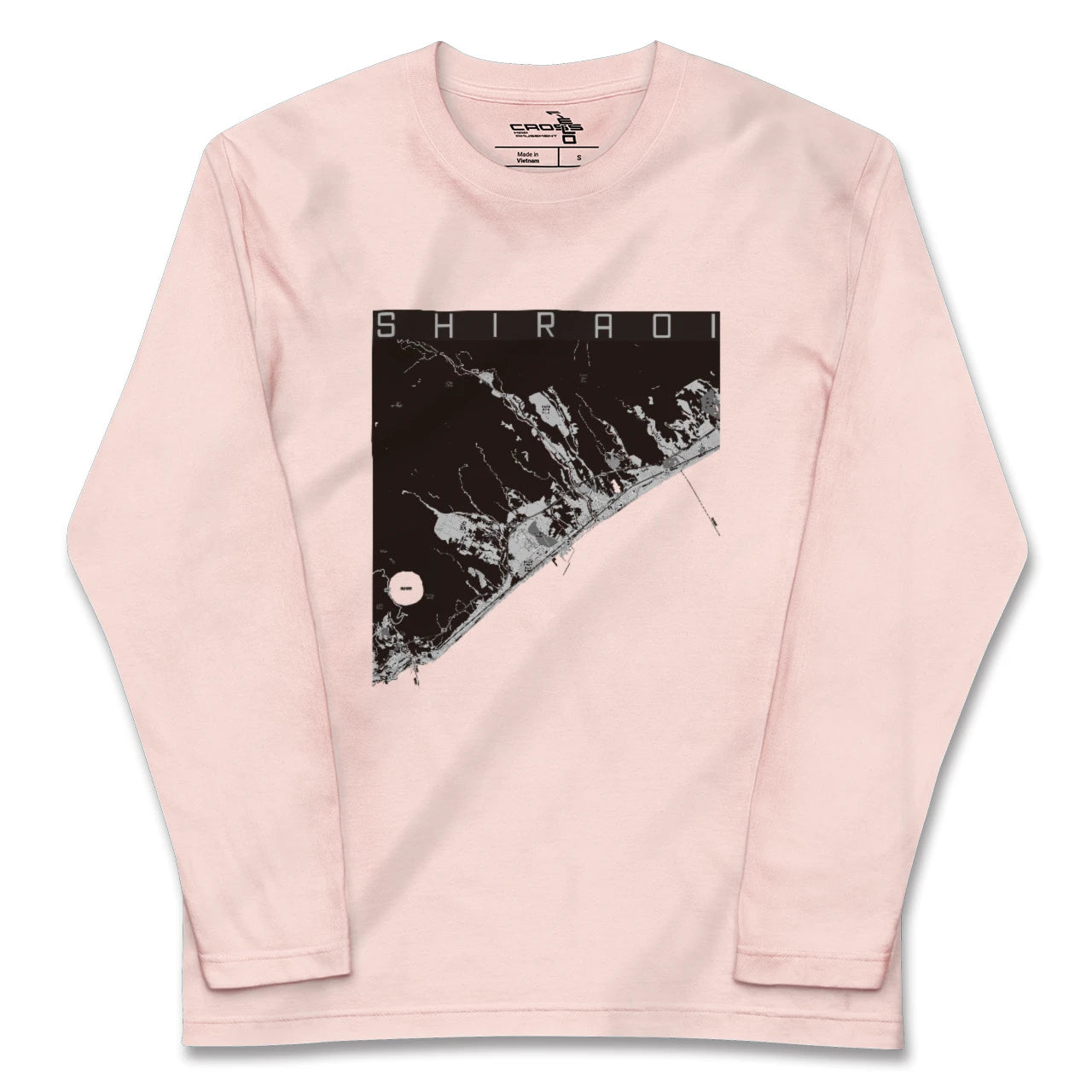 【白老(北海道)】地図柄ロングスリーブTシャツ