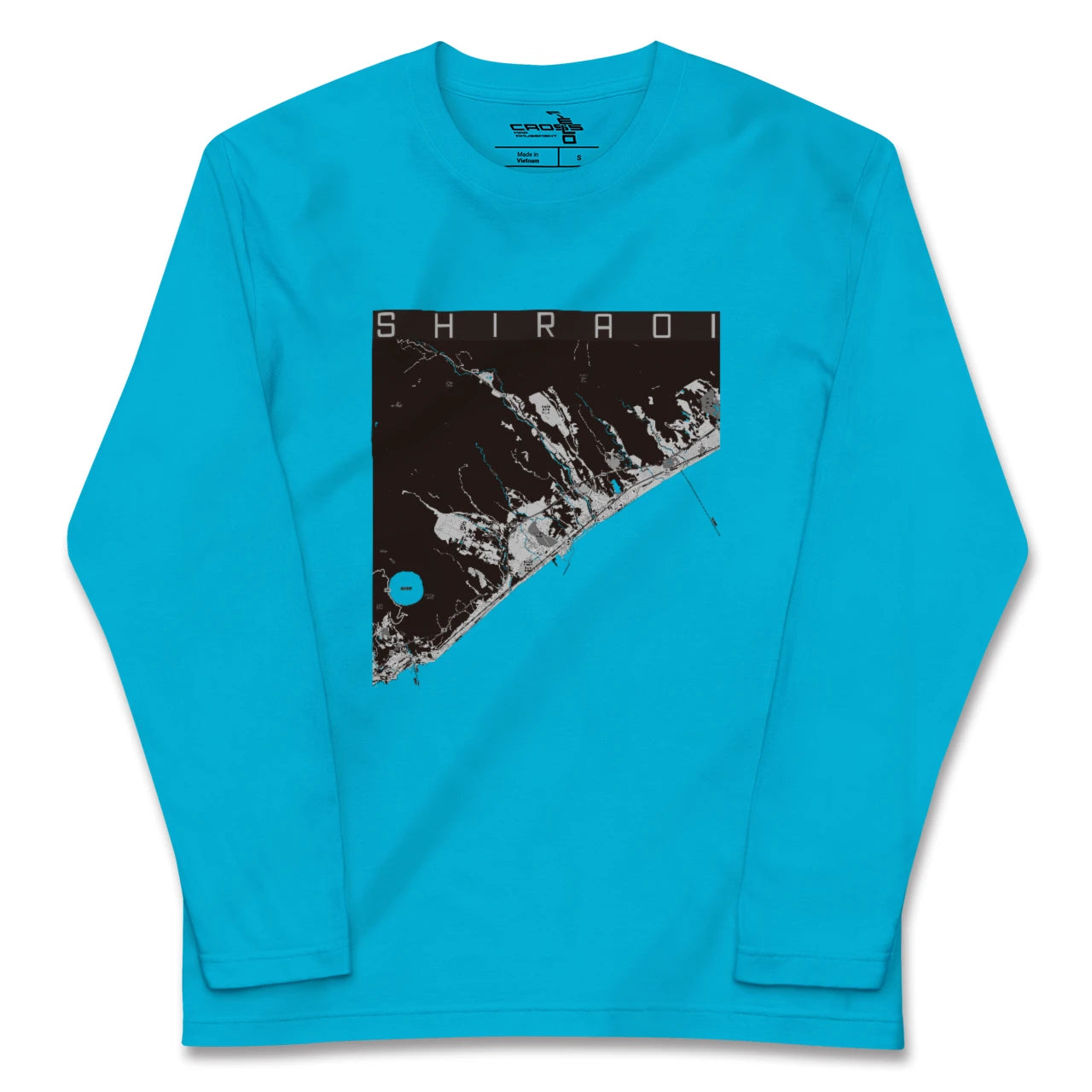 【白老(北海道)】地図柄ロングスリーブTシャツ