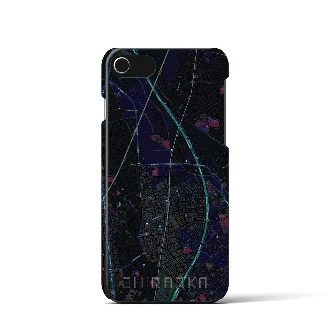 【白岡(埼玉県)】地図柄iPhoneケース(バックカバータイプ)