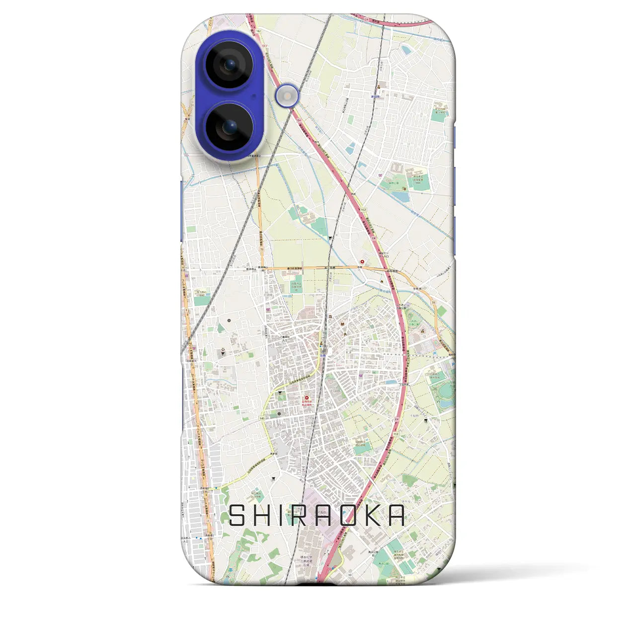 【白岡(埼玉県)】地図柄iPhoneケース(バックカバータイプ)ナチュラル・iPhone 16 Pro Max 用