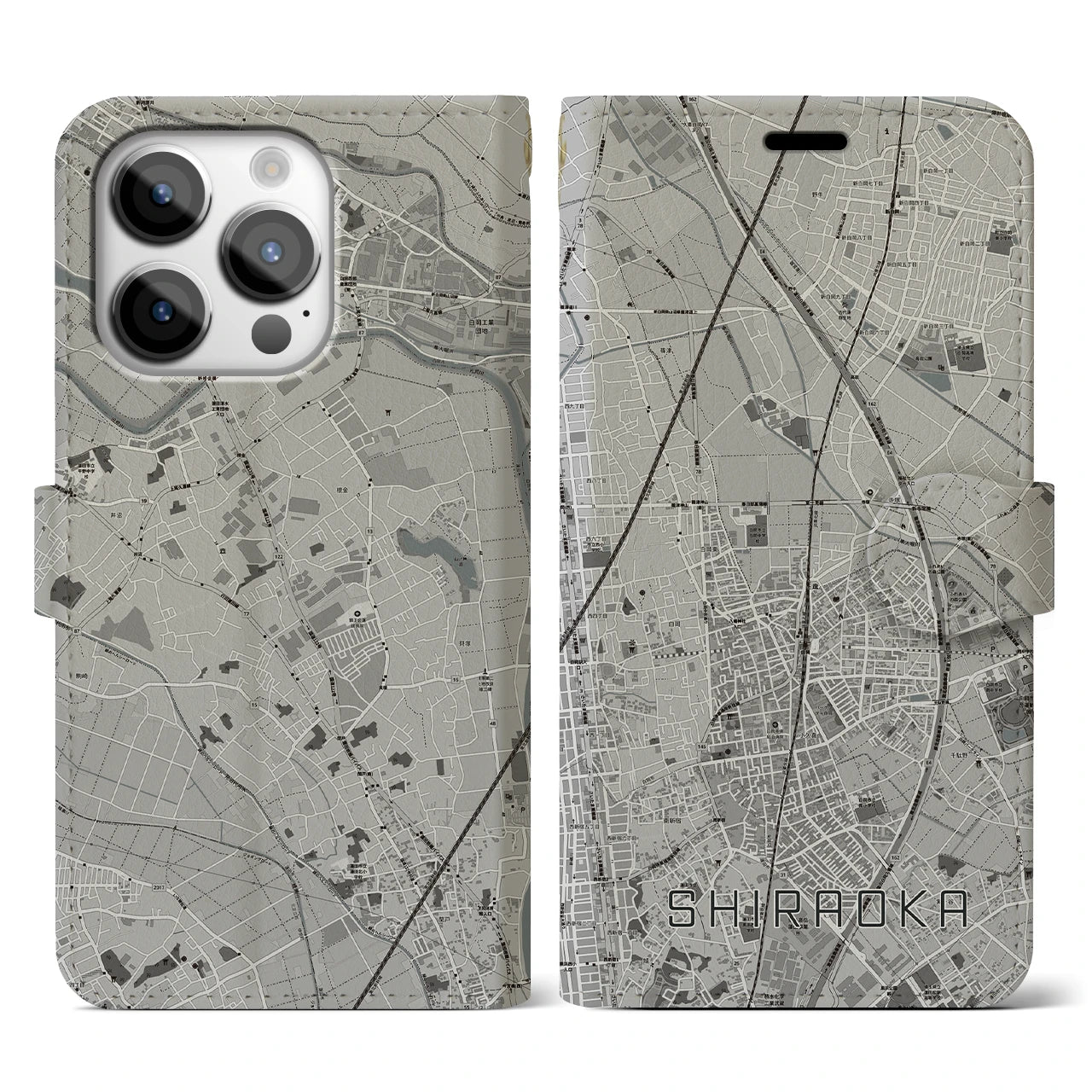 【白岡(埼玉県)】地図柄iPhoneケース(手帳タイプ)